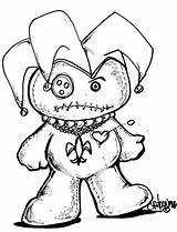 Voodoo Doll Gras Mardi Coloring Pages Tattoo Drawing Drawings Dolls Vodoo Svg Adult Jester Horror Deviantart Creepy Draw Printable Cute sketch template