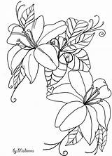 Flowers Drawing Line Flower Drawings Coloring Bunch Clip Outlines Pages Sketches Floral Bouquet Designs Sketch Colouring Draw Pattern Embroidery Patterns sketch template
