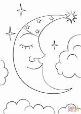 Coloring Pages Moon Crescent Cartoon Printable Natural Color Getcolorings Drawing 1200px 04kb Dot Nature Categories sketch template