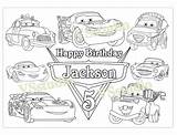 Cars Birthday Disney Coloring Pages Party Printable Favor Choose Board Parties Etsy Pdf  Personalized sketch template