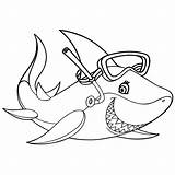 Haai Haaien Duikbril Ausmalbild Ausmalbilder Kostenlos sketch template