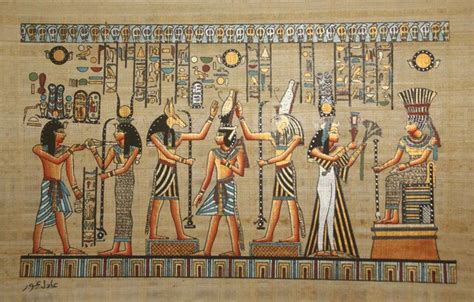 Wall Art Egyptian Papyrus Pharaoh Horus Isis And Maat
