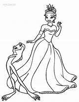 Coloring Pages Princess Frog Tiana Disney sketch template