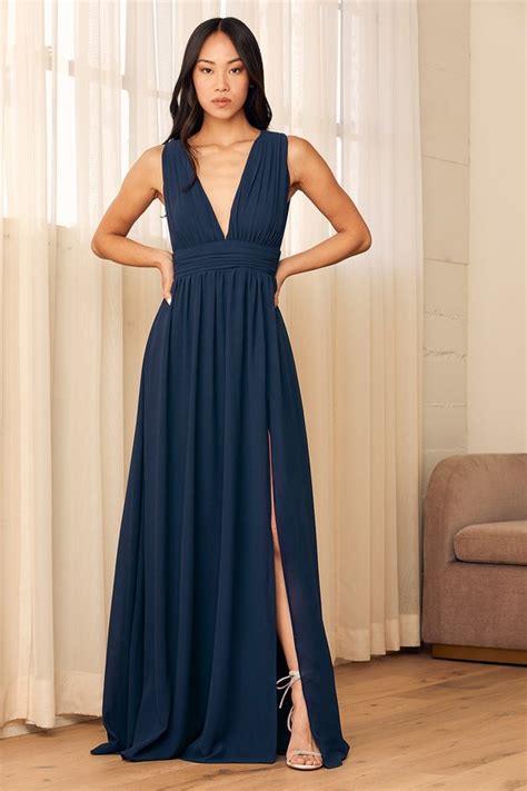 navy blue dress maxi dress sleeveless dress v neck dress lulus