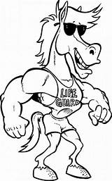 Coloring Funny Pages Horse Print Printable Kids Cartoon Color Silly Colouring Turkey Face Drawing War Rocking Lifeguard Horses Animal Fun sketch template