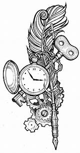 Steampunk Color Coloring Drawing Pages Lets Tattoo Designs Print Tattoos sketch template