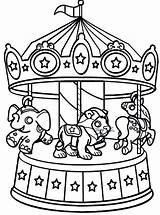 Coloring Pages Carnival Ferris Wheel Carousel Circus Sheets Printable Kids Rides Fair Tent Color Ride Print Food Animals Clipart Template sketch template