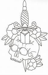 Dagger Skull Flowers Lines Wip Tattoo Designs Deviantart Wallpaper sketch template