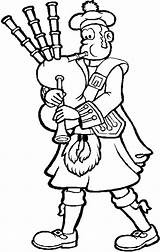 Coloring Pages Scottish Kilt Scotland Man Template Bagpipes Getcolorings sketch template