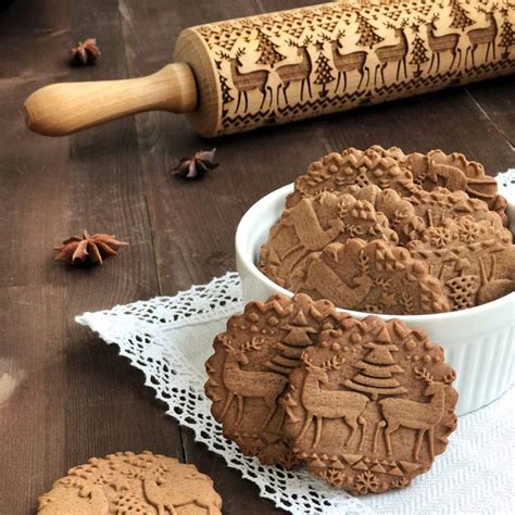 Embossed Rolling Pin Biscuit Recipe Christmas Spiced Biscuits Photos