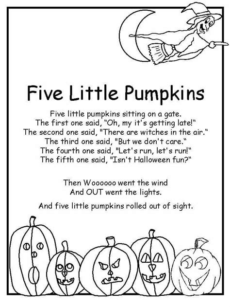 pumpkins pumpkin poem halloween preschool halloween poems