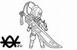 Riven Dragonblade Line Blade Dragon Coloring Designlooter Deviantart sketch template