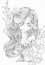 Coloring Pages Colouring Adult Anime Butterfly Book Printable Fairy Stamps Lineart Color Deviantart Antistress Books Girl Digital Colorful Disegni Drawings sketch template