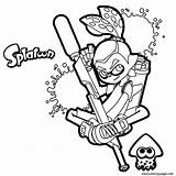 Splatoon Coloring Pages Agent Printable Inklings Protagonist Books Print Popular Gxk sketch template