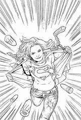 Coloring Dc Supergirl Comic Comics Book Adult sketch template