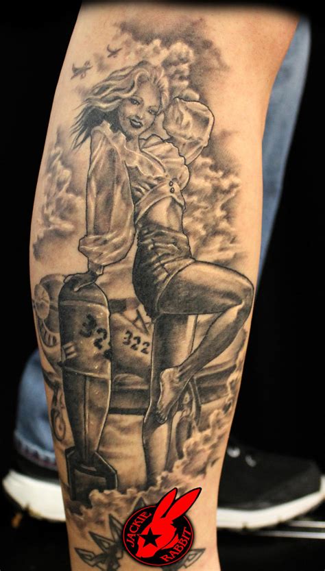 pinup girl tattoo by jackie rabbit by jackierabbit12 on