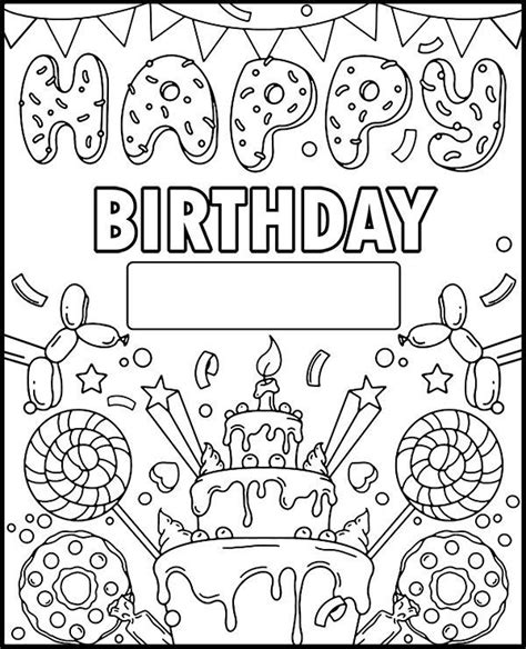 personalized birthday coloring pages  printable worksheet