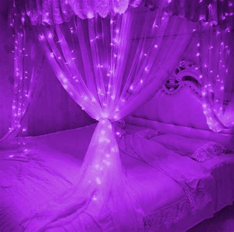 Purple Led Curtain Lights Purple Room Decor Beautiful Bedroom Decor