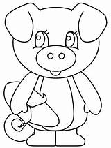 Coloring Pig Clipart Heo Con Pages Library Mau sketch template