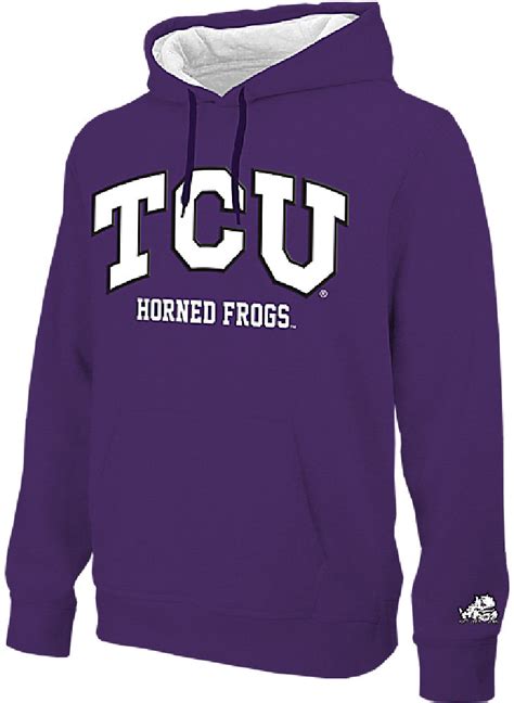 ncaa tcu horned frogs purple embroidered college classic hoodie