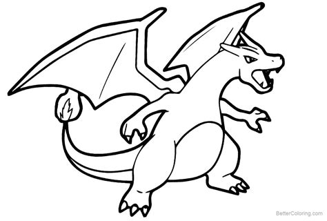mega charizard  pokemon coloring page  printable coloring pages