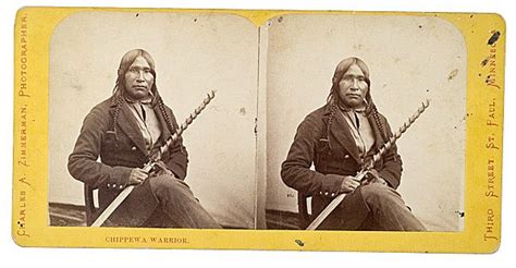 Chippewa Warrior Indian Heritage Stereoview Native American
