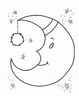 Moon Coloring Pages Kids Printable Color Sleepytime Sheets Shape sketch template