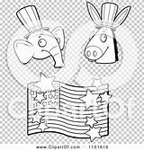 Donkey Republican Democratic Clip sketch template