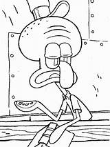Coloring Squidward Krusty Krab Pages Boring So Print Size Getcolorings sketch template