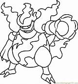 Pokemon Magmortar Coloring Pages Color Pyroar Getdrawings Getcolorings Coloringpages101 Pokémon Printable sketch template