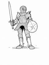 Knight Coloring Armored Pages Knights sketch template