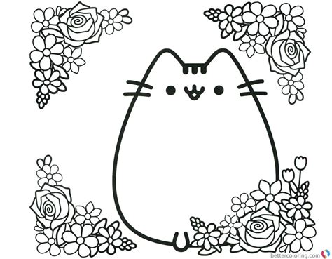 pusheen coloring pages easy coloring pages