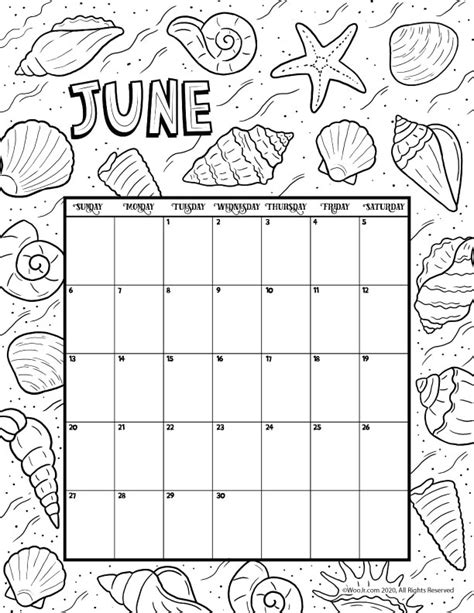 june  printable calendar page woo jr kids activities children