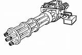 Gun Nerf Minigun sketch template