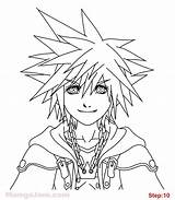 Sora Kingdom Hearts Draw Mangajam Step sketch template