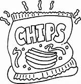 Eten Kleurplaten Kleurplaat Chips sketch template