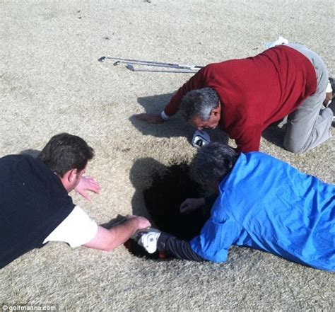 mark mihal sinkhole 15 ft sinkhole swallows golfer on st louis course who is then rescued by