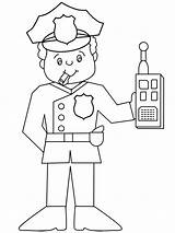 Police Officer Coloring Pages Printable Jobs sketch template