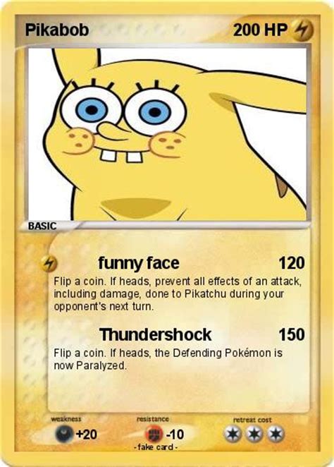 Pokémon Pikabob 68 68 Funny Face My Pokemon Card