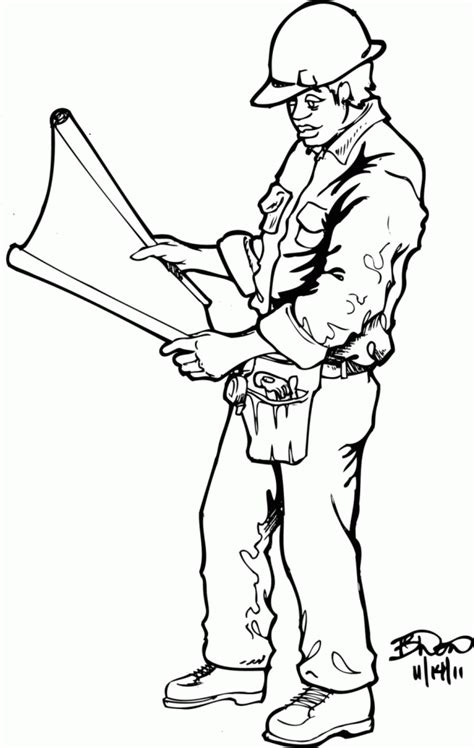 construction worker coloring page coloring home