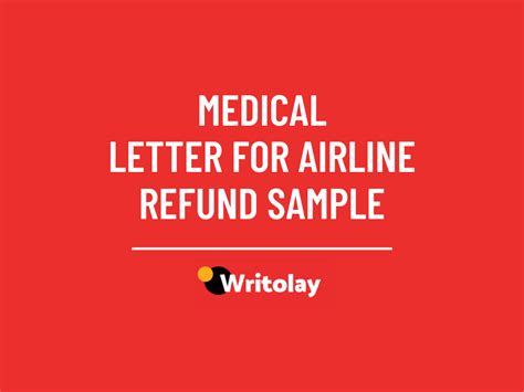 medical letter  airline refund sample  templates