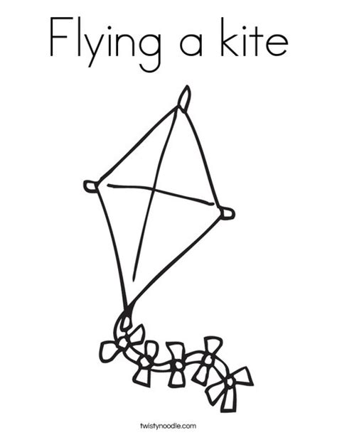 flying  kite coloring page twisty noodle