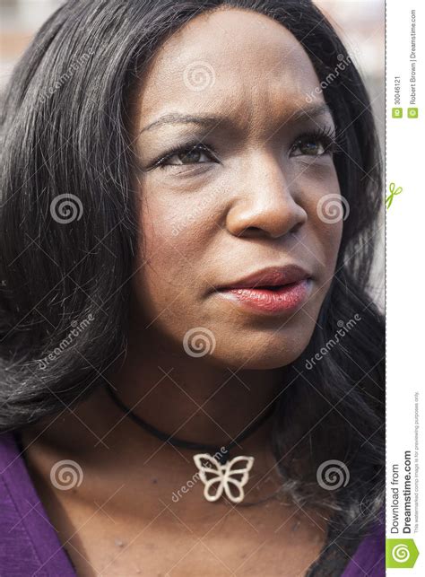 Head Shot Of Beautiful African American Woman Stock Image