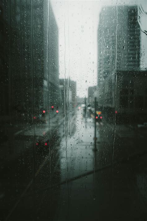raining   city  stock photo