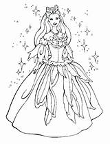 Coloring Pages Princess Fairy Barbie Mermaid Printable Getcolorings Print Getdrawings Color sketch template