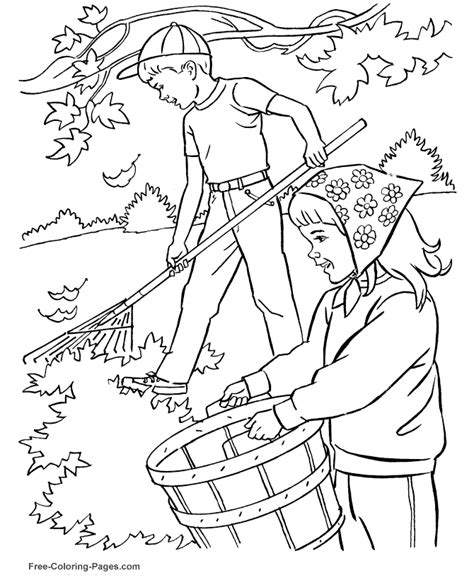 printable autumn  fall coloring pages