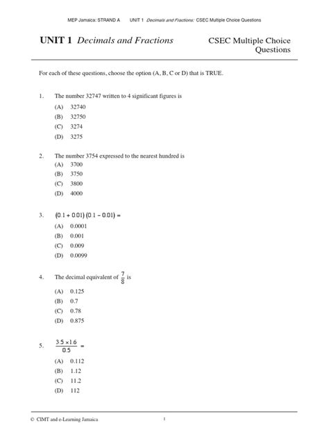 maths test paper