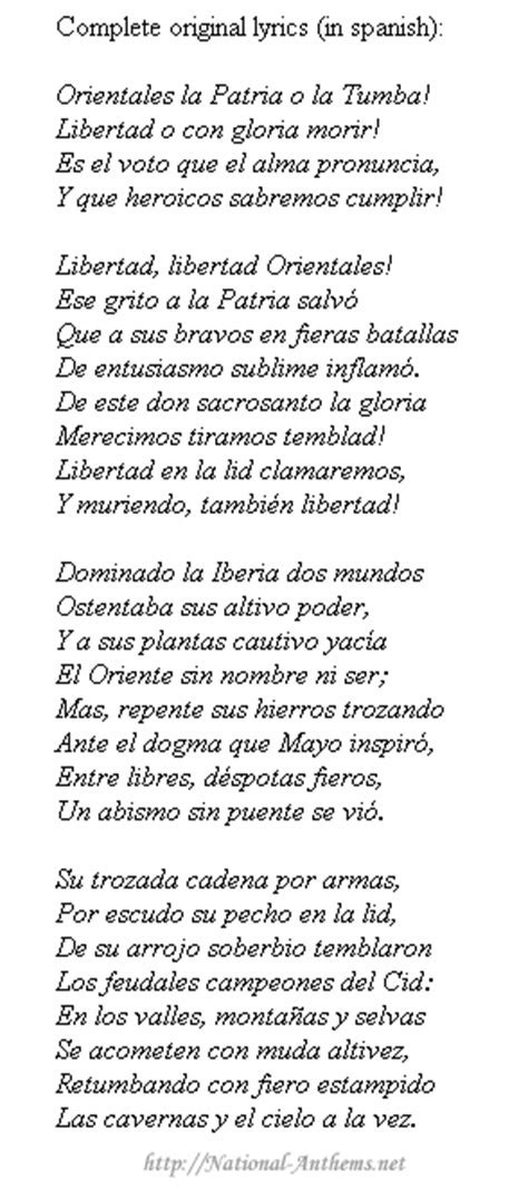 Himno Nacional Argentino Letra Seo Positivo