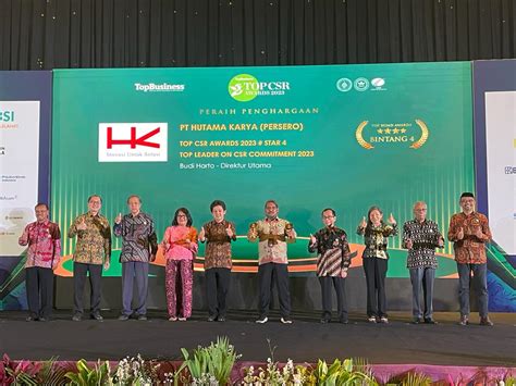 Hutama Karya Persero Raih 3 Penghargaan Tjsl Award 2023 Konstruksi