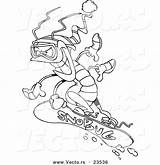 Snowboarding Toonaday Vecto sketch template